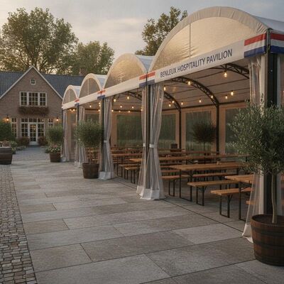 Benelux Beer Garden Terrace Party Marquee Tent Open Sided Pavilion Design Belgium Netherlands Luxembourg Hospitality Canopy Structure