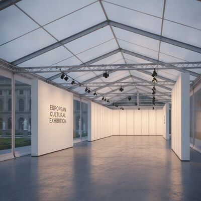 美術展示ギャラリーパーティーマーキーテント博物館グレードの照明壁システムヨーロッパ文化イベントディスプレイキャノピー構造